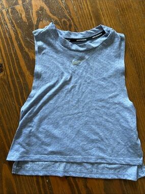 Nike Light blue  Sleeveless Running Tank with Silver Swoosh size XS